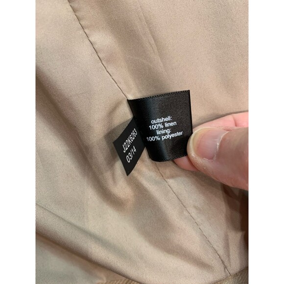 Vintage The Limited Linen Blazer Jacket Medium Career Khaki Epaulettes Peplum - Picture 11 of 14